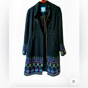 Plenty by Tracy Reese Embroidered Zip&Button Anthropologie Coat. Sz.4. SEE PICS!